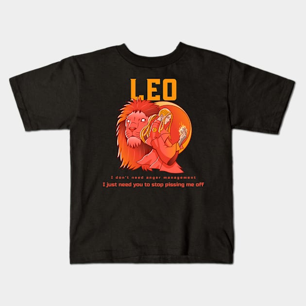 Leo Astorlogical Zodiac Sign Kids T-Shirt by Storeology